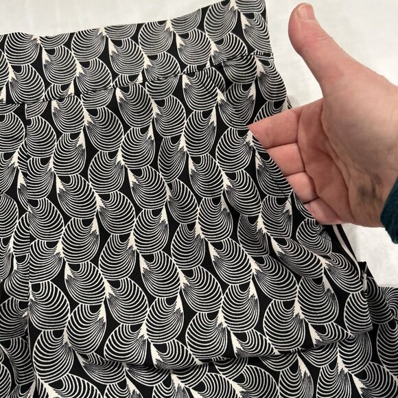 Max Studio Womens Pants M Black‎ White Wide Leg Crop Stretch Flowy Side Stripes - Picture 8 of 11